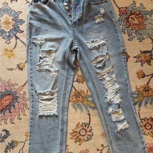 Vanilla Star High Rise Distressed Light Blue Jeans